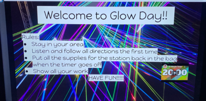 MillerEduLeader's tweet photo. Check out Glow Day in 5th grade Math! @BeckyParker_WE @UCPSNC @AngelaFoster71 @AGHoulihan @Renee_McKinnon1 @SusanRodgersS4 Problem-solving and academic language to explain our thinking! https://t.co/lncWuIvJhm