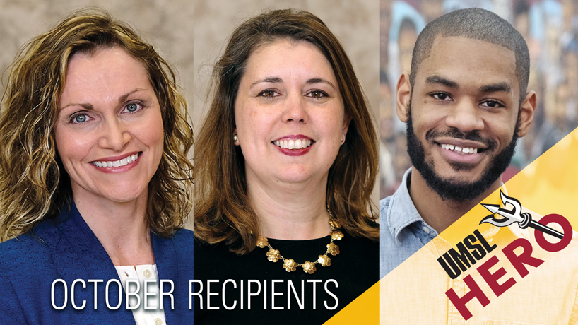 umsl's tweet photo. Tara Cramer, Betsy Sampson and Dorian Hall receive UMSL Hero Awards https://t.co/S06qG6Gk7p https://t.co/TdYje8z1c7