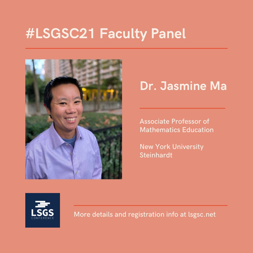 lsgs_conference's tweet photo. Our first faculty panelist is Dr. @jasmineyma! Be sure to attend the panel at #LSGSC21 on Sunday, Nov 14 and remember TODAY is the last day to register: https://t.co/XQkD8RPmif 
 
#LSGSC #LSGSC2021 #LSGS #learningsciences #gradschool #gradstudents https://t.co/hILIOKijxs