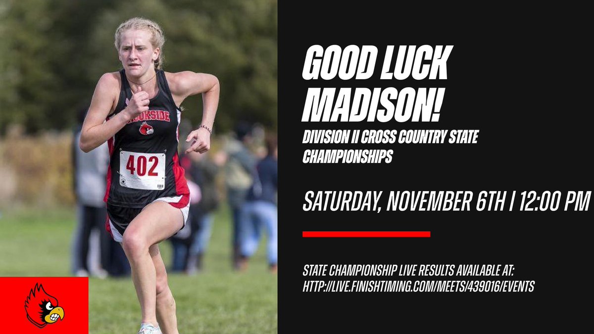 brooksidetrack's tweet photo. Good Luck Saturday to Junior Superstar Madison Palmer as she competes at the STATE CROSS COUNTRY MEET!! https://t.co/J6tF1nkraU