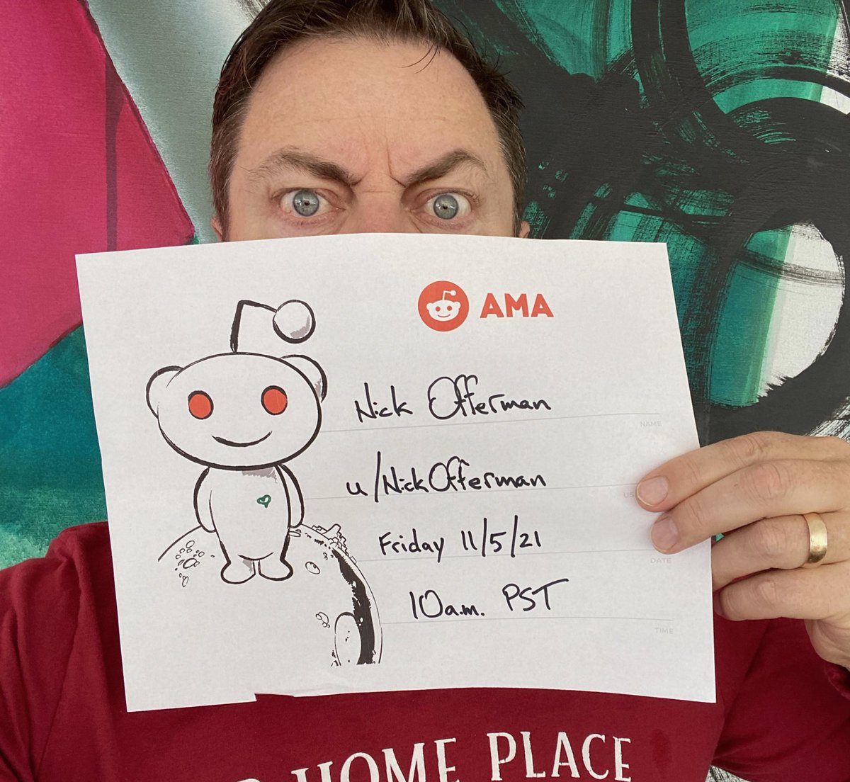 Nick_Offerman's tweet photo. I have made myself presentable to receive your questions. Thank you in advance for being gentle.

https://t.co/XT1oMRwIee https://t.co/xYQhNRQxCq