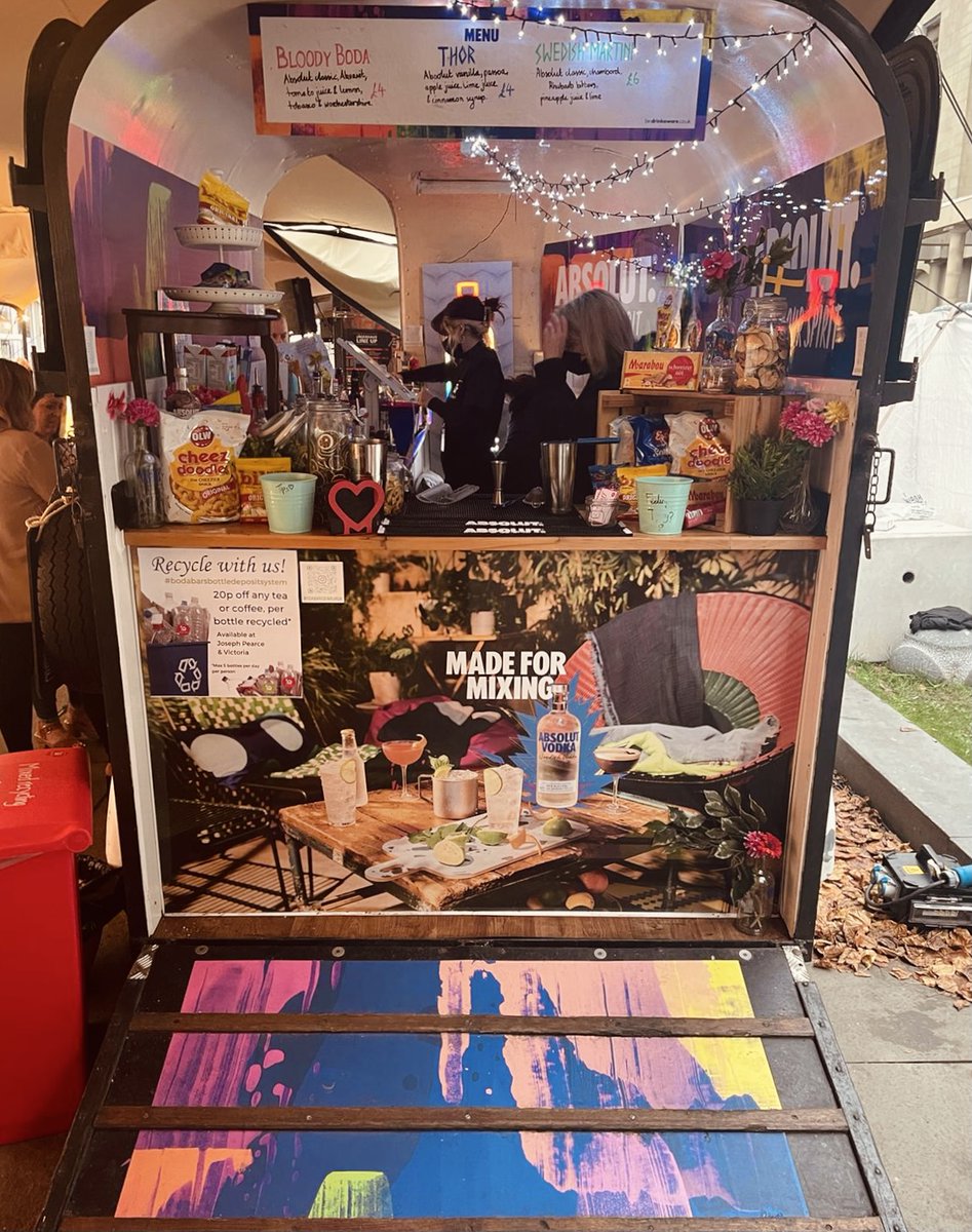 EvolveGroup4's tweet photo. Absolut Vodka came to us with a really fun idea to create a bar out of an old horse box and we quickly got to work to prepare it in time for Edinburgh Cocktail Week…but first we scrubbed it from top to bottom!  #edinburghcocktailweek #signage #edinburgh #evolve #evolveeveryday https://t.co/o0nigly5hb