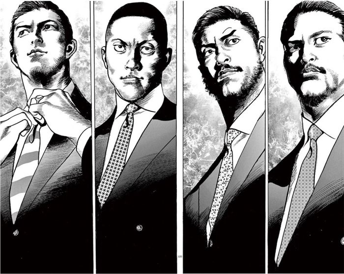 ADAM & EVE. Seinen cortito, 100% violento y con acercamiento profundo a la mafia japonesa. Una reunión de altos cargos de la yakuza se ve interrumpida por dos asesinos invisibles sólo distinguibles por unos zapatos de hombre y otros de mujer. Final abrupto pero dibujo de 10000/10 