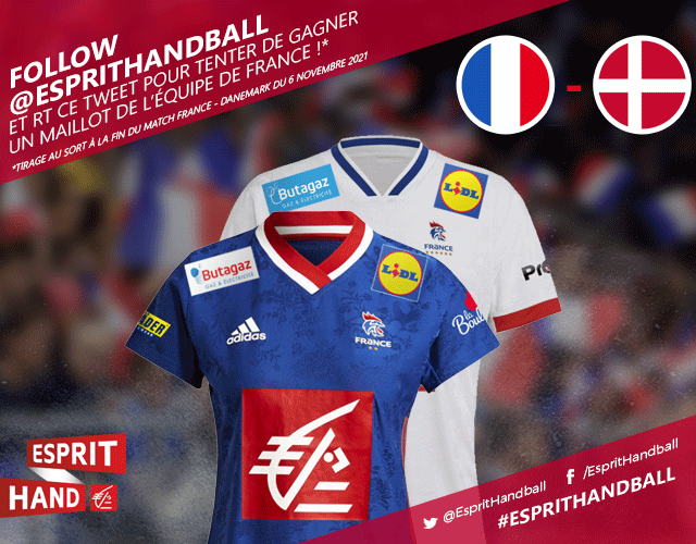 EspritHandball's tweet photo. #VousEtreUtile 
A l'occasion du retour des Bleus demain pour #FRADAN, on vous offre le maillot des Bleus 😃 
Follow + RT pour participer ! 
#EspritHandball https://t.co/5mHrgcwWhq