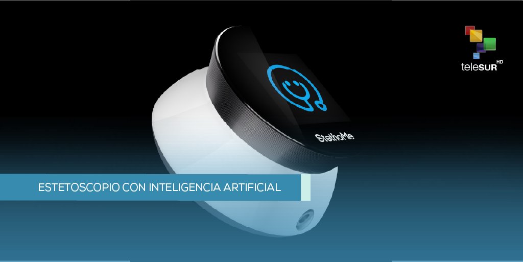 teleSURtv's tweet photo. El estetoscopio inalámbrico y con inteligencia artificial #StethoMe permite a los padres examinar a sus hijos, identificar los sonidos de #dolencias respiratorias y después trasladar la información al pediatra
Siendo el último finalista de los premios al mejor diseño industrial https://t.co/YfyvYuLYPl