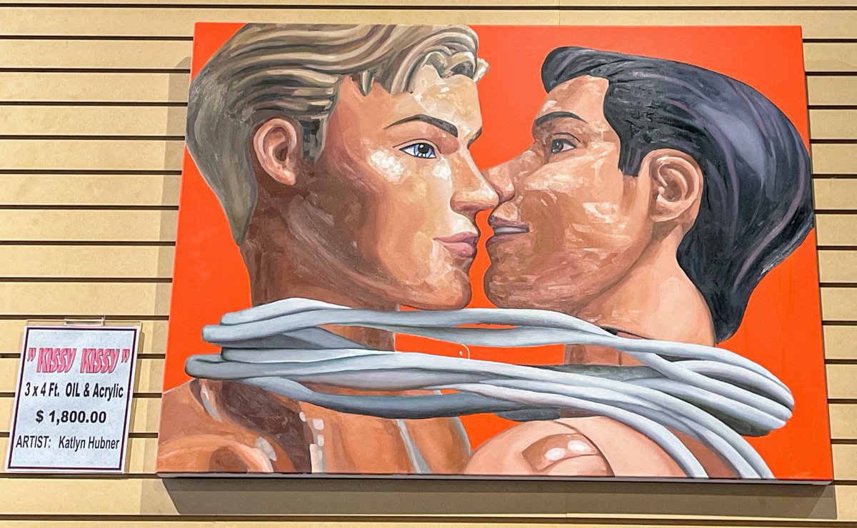 DoghouseLeather's tweet photo. Check out local artist @katlynart. We currently have this piece of theirs up and it's for sale! Come check it out! Also are you a local queer artist and want to put your art up? Let us know!! #queerart #localart https://t.co/5MRkV1q5R1