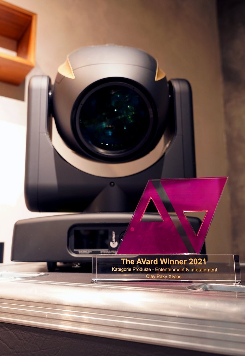ClayPakyNews's tweet photo. Claypaky #Xtylos won #TheAVard, the ProAV Awards in Germany as "Best Entertainment & Infotainment Product”. The award ceremony, hosted by #ProfessionalSystem magazine, took place as part of the gala evening held on 4 November in Düsseldorf. Read more: https://t.co/m3HAaF7Vtu https://t.co/JeuUh4UdAa