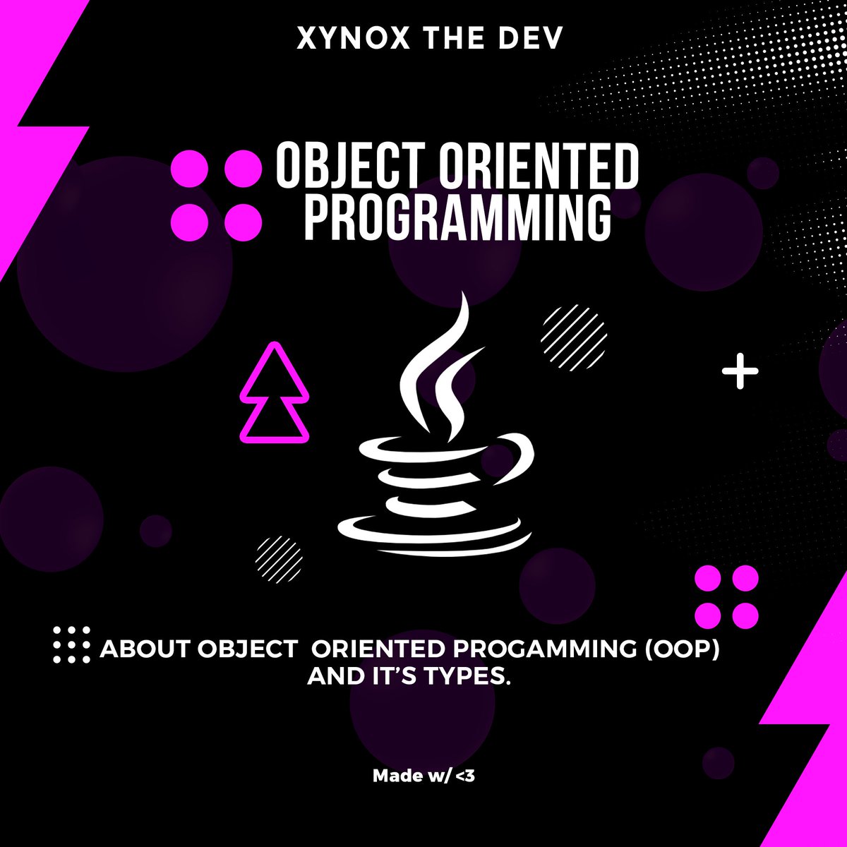 Arindamz03's tweet image. This post is about Object Oriented Programming (OOP) and its types.

🔰 Follow me on my socials i.e. /XynoxTheDev or just search XYNOX on google, for more frequent updates!

🔰 Hashtags:
#codinganddecoding #javascript #coding #developer #java #coder #frontend #backend #code #dev