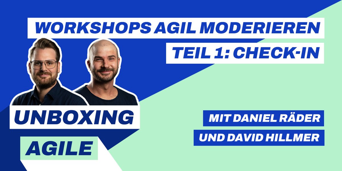 Unboxing Agile Podcast (@unboxingagile) on Twitter photo 🎤 Oft unterschätzt und in den meisten Meetings nicht vorhanden: gute Moderation. Daher schauen wir uns im Teil 1 unserer Reihe "Workshops agil moderieren" den Check-in an.
🎧 <a href="/geraederter_dan/">Daniel Räder</a> und <a href="/HelloAgileDe/">David Hillmer</a> wünschen euch viel Spaß beim Hören.
👉 unboxing-agile.podigee.io/60-check-in 🎤 Oft unterschätzt und in den meisten Meetings nicht vorhanden: gute Moderation. Daher schauen wir uns im Teil 1 unserer Reihe "Workshops agil moderieren" den Check-in an.
🎧 <a href="/geraederter_dan/">Daniel Räder</a> und <a href="/HelloAgileDe/">David Hillmer</a> wünschen euch viel Spaß beim Hören.
👉 unboxing-agile.podigee.io/60-check-in