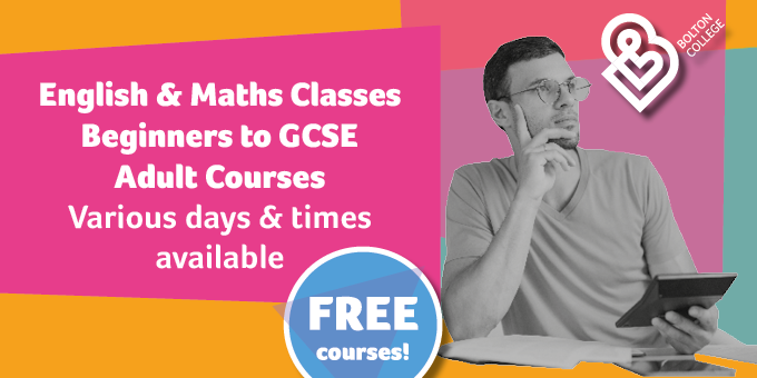 BoltonCollege's tweet image. Strong #English and #Maths skills are at the heart ❤️ of so many of life's main activities!

If you're looking to improve your skills, we can help. We offer a wide range of FREE English and Maths courses for adults of all capabilities. Book an assessment: bookwhen.com/adultmathsengl…