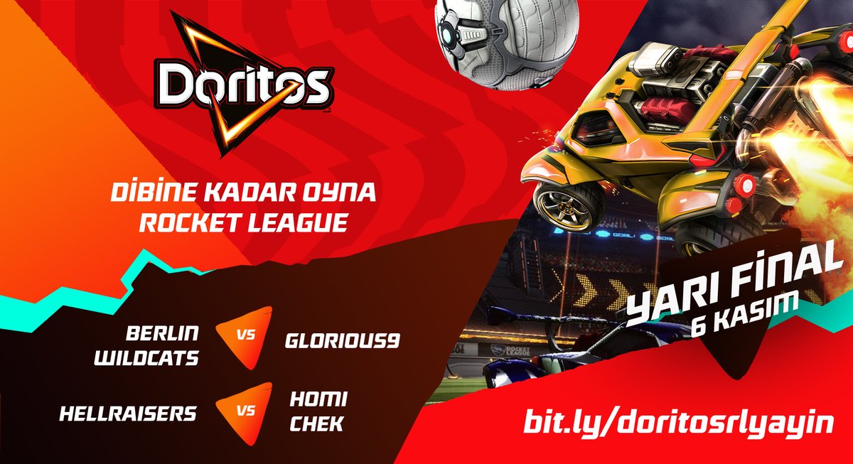 Doritos Dibine Kadar Oyna Rocket League Turnuvası'nda yarın büyük ödülün sahibi belirleniyor! 🏆

Yarın TSİ 17.00'de, <a href="/nakedegil/">Volkan ☯︎</a> ve <a href="/makaronCS/">Gökhan Aksu</a>'nin sunumuyla gerçekleşecek yayına herkesi bekliyoruz! 🔥

⏰17.00
📺bit.ly/doritosrlyayin

#DibineKadarOyna #DibineKadarKazan