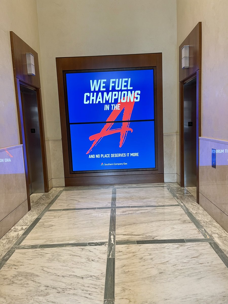 KimGreeneCEO's tweet photo. Let’s go @Braves!!! We are so proud of you! Today we wanted to showcase that support for our city, our team and our community as we celebrate this World Series Championship together. #WeFueltheA #For44 #WeFuelChampions #FortheA https://t.co/HTTMpXnFk7