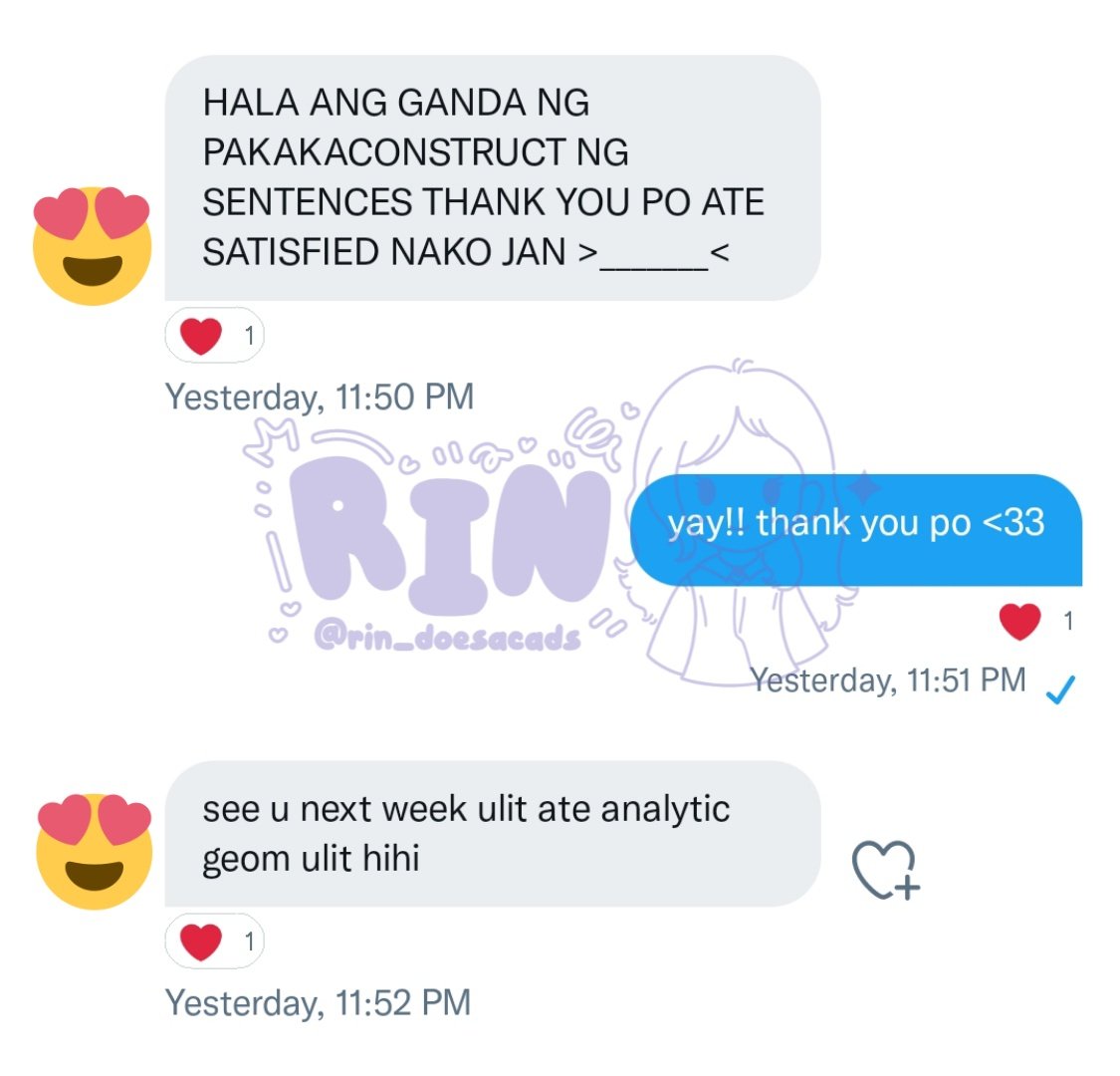 rin_doesacads's tweet photo. #rin_doesacads
suki client ๐ฅบ 3rd time magpacomm sakin ๐
- rush, short essay
output submitted within 1 hour~
lf client commissioner bsce math algebra calculus english filipino science chemistry modules rush quiz https://t.co/rc592KNKSe