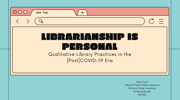 ACRLWA's tweet photo. 2021 ALD/ACRL-WA and ACRL-OR Joint Fall 
Emily Ford, Urban &amp; Public Affairs Librarian from Portland State University  is beginning Librarianship Is Person: Qualitative Library Practices in the [Post]COVID-10 Era

Stories? Thoughts? 

#COVIDLibrary
#LibrariesStrong
#ACRLPNW https://t.co/EGaMom5id7
