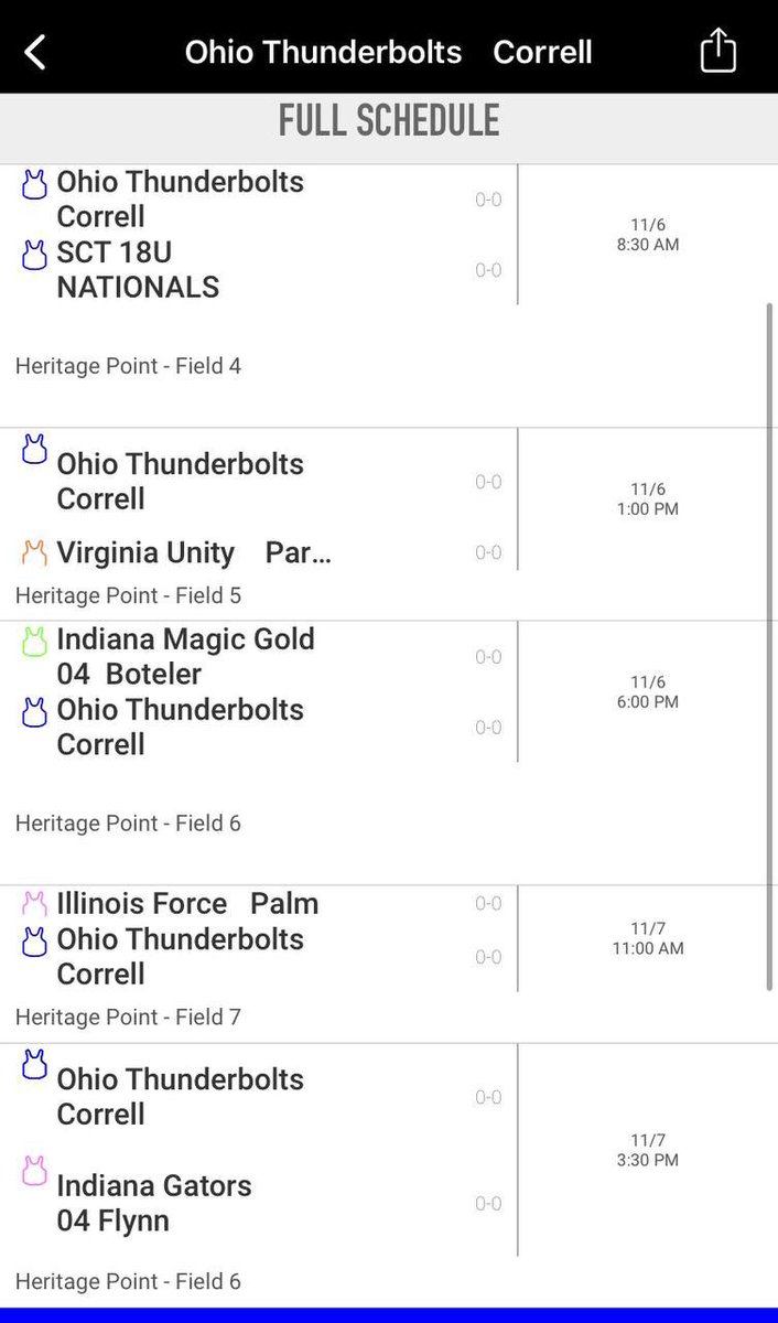 Schedule for Scenic City‼️ <a href="/OHThunderbolts/">Thunderbolts - Correll</a>