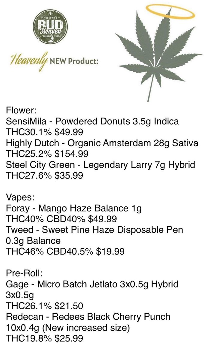 A whole bunch of new stock just landed at Bud Heaven!!  Check out everything at your favourite location here: budheaven.com