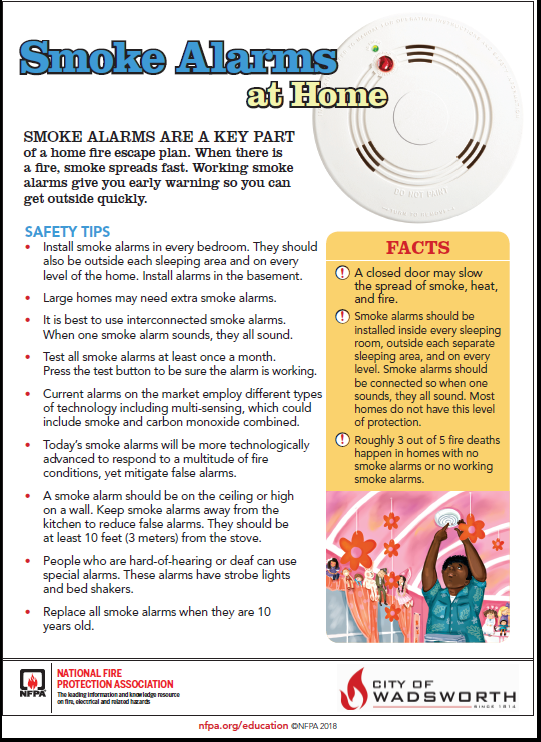 It is very important to test your smoke alarms monthly to make sure they are working properly.  Smoke spreads quickly when there is a fire. Working smoke alarms are the best way to alert you so you and your family can get outside quickly! Please read the following safety tips. https://t.co/lm9DnJlyTg