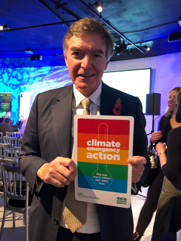 ecoactiongames's tweet photo. No, Philip Dunne MP @Dunne4Ludlow chair of the #environmental #audit #committee hasn’t shrunk either. He’s also playing with a giant pack of the #climateemergencyaction #cardgame at the @COP26 @appgie @APPGSustFin @EnvironmentAPPG #parliamentary #event https://t.co/8AzZo43MPd