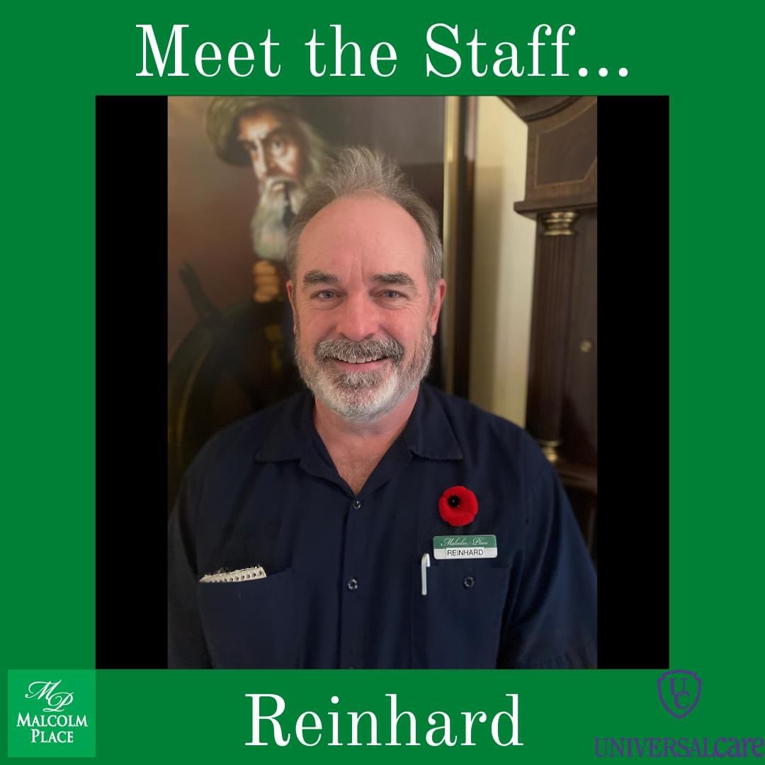 malcolm_place's tweet photo. Meet The Staff…..

Reinhard is the heart and soul of our maintenance department! He enjoys spending time with his family, fishing and spending his weekend on the beach with a good book in the summer! 

If you see him around make sure to give him a big hello! @universalcares https://t.co/atOcE2O0lZ