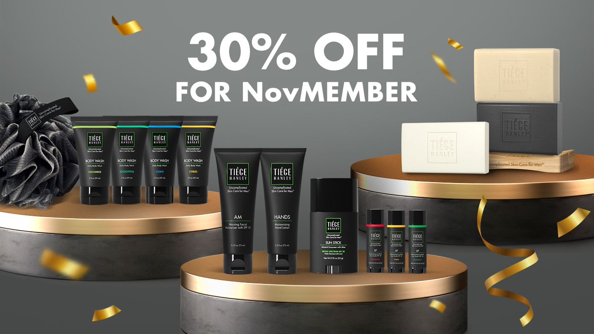 TiegeHanley's tweet photo. Introducing the NovMEMBER Bundles for Tiege Hanley members only!

Get 30% OFF these 3 collections of Tiege Hanley products when you add them to your box in November.

#tiegehanley #tiege #skincare #novmember #bundles #facecare #skincareformen #mensskincare #grooming #mensgrooming https://t.co/BGuiXUTWYu