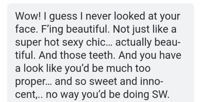 Been following me since May but has &quot;never looked at my face&quot; 🤣  One backwards ass attempt at a compliment<a href="/tag/savesexwork"class="tags"><span>&#35;savesexwork</span></a>