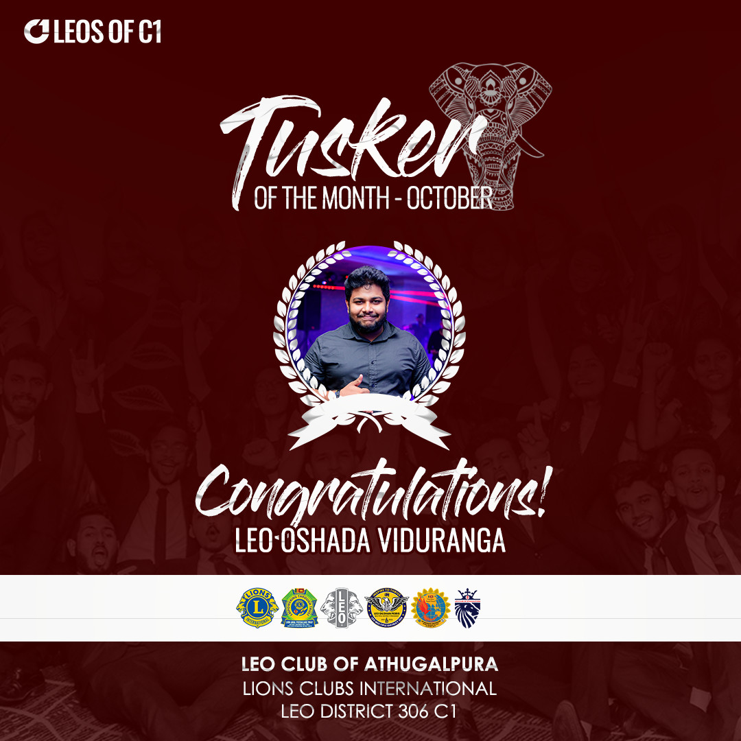 athugalpuraleos's tweet photo. Tusker of the Month - october
Congratulations...!!!! 🥳
Leo Oshada Viduranga 🦁
Leo Club of Athugalpura,
Leo District 306 C1,
Lions Clubs International.
#athugalpuraleos #Leo #theleosofc1 #LeosofSriLanka #lionsclubsinternational
#pridec1 #weserve #LeoTuskers #tuskers https://t.co/WS6PiB4tGh