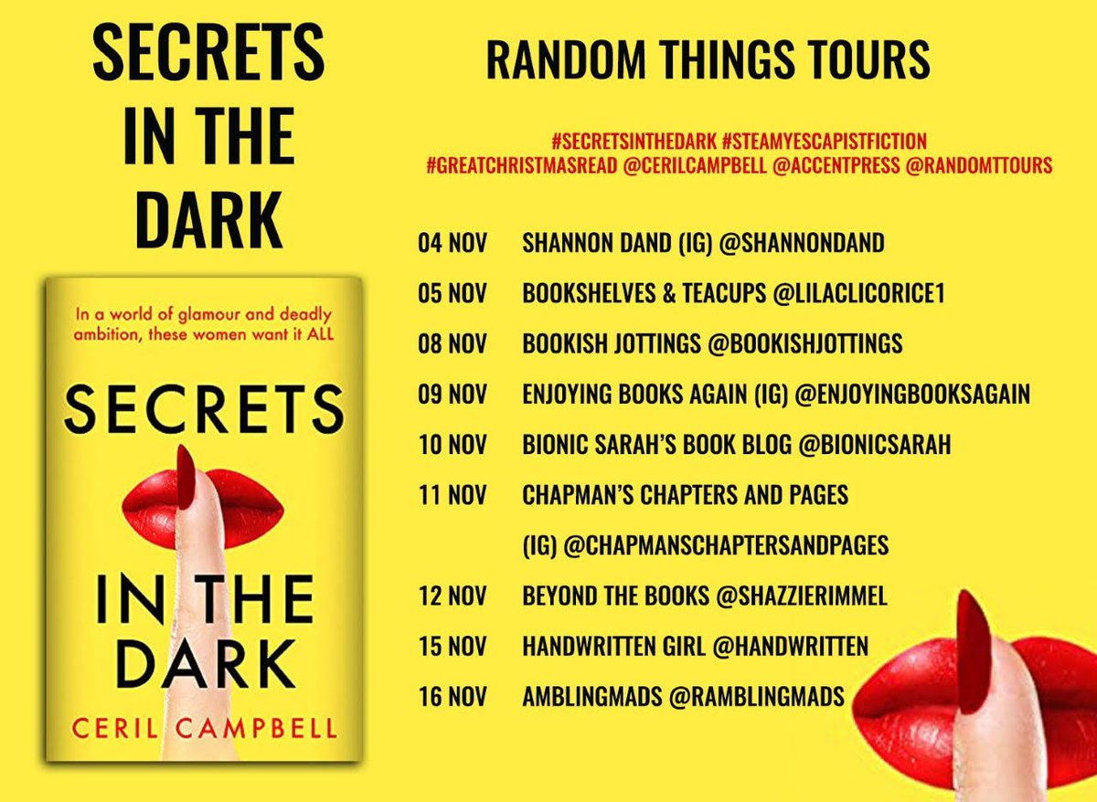 RandomTTours's tweet photo. Campbellโs writing style is fast-paced, and it makes it easy to dive deep into the pages
@Lilaclicoricet1 talks about #SecretsInTheDark by @CerilCampbell with #RandomthingsTours @AccentPress
https://t.co/83rdOfjJmG https://t.co/kiAssxcehs