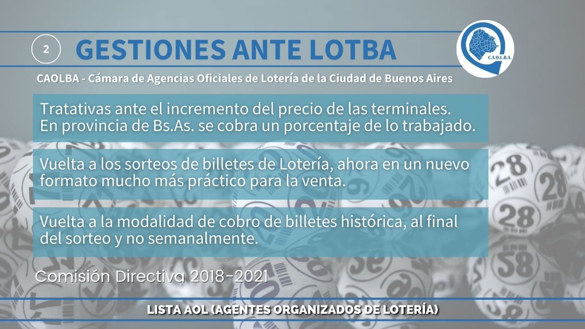 CAOLBAprensa's tweet photo. #ELECCIONES2021

El próximo 11 de noviembre son las #elecciones en #CAOLBA 

Acompañá a la #ListaOficial!🗳#ListaAOL

#ExperienciayCompromiso
#ContinuidadParaAvanzar

#LISTAAOL (Agentes Organizados de Lotería) https://t.co/tOuY2OCqgr