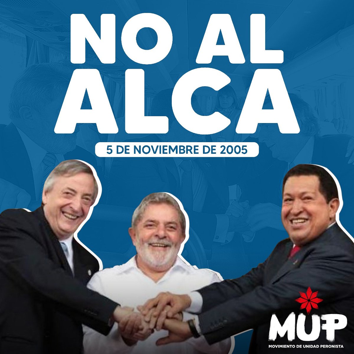 MupOficial's tweet photo. Hace 16 años le decíamos #NoAlAlca. Un momento histórico para Latinoamérica, ejemplo de unión de la Patria grande.

#2005 
#MarDelPlata
#MovimientoDeUnidadPeronista https://t.co/jzuIuqTvMG