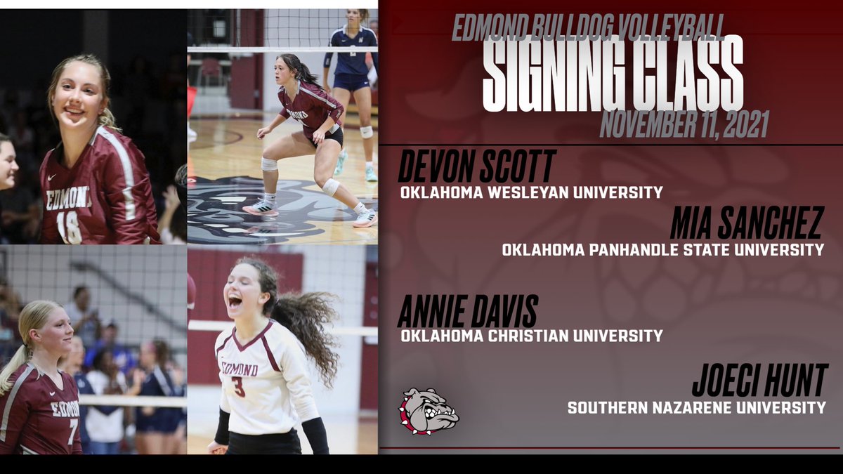 Next Thursday 11/11, these 4 incredible Bulldog Volleyball players sign their NLIs. Thank you ladies for representing us the way you have.