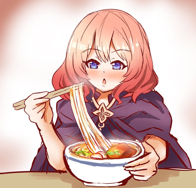 こんな時間にきつねうどんを食べる大悪党 #飯テロ #プリコネR #ノウェム #ムイミ 