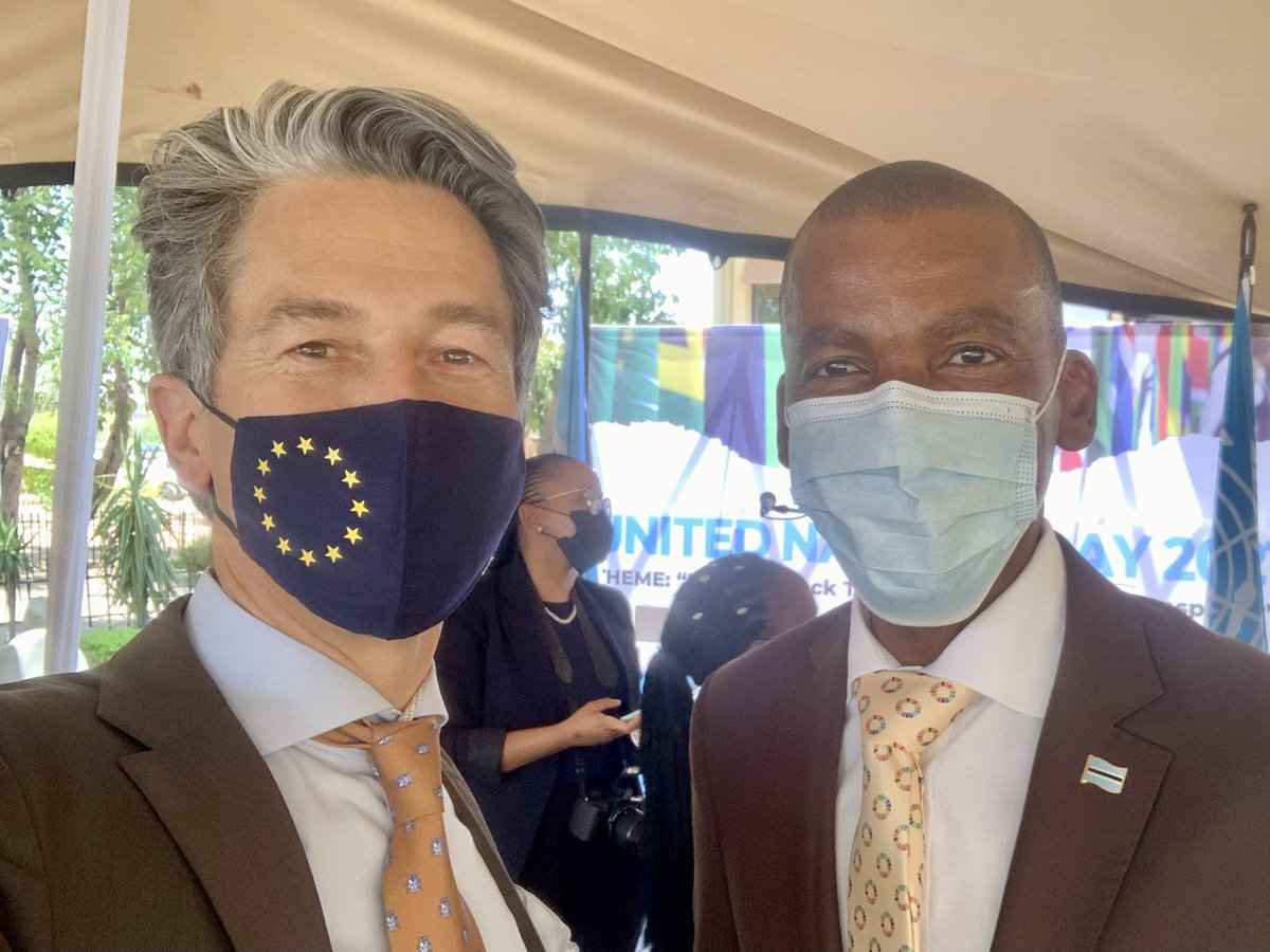 JanSadek's tweet photo. Many thanks to @MIACBW and @UN_Botswana for the nice #UNday2021 celebrations! Congratulations also to the signing of the #UN-#Botswana Cooperation Framework! The EU is happy to support the multilateral system! @Lemskwape @SeramePeggy @ZiaChoudhury
🇪🇺🇧🇼🇺🇳🇪🇺🇧🇼🇺🇳🇪🇺🇧🇼🇺🇳 https://t.co/gY0urmWpeT