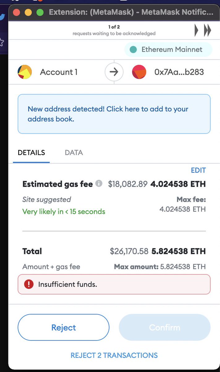 _SOCKAMOTO's tweet photo. @CryptoPhunksV2 What's going on with these gas fees? Is that right???? https://t.co/AmvqE9fwZ5