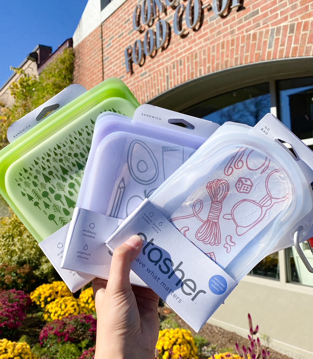 ConcordCoop's tweet photo. NEW!✨@stasherbag: the endlessly reusable, resealable silicone storage bag that replaces single-use plastic. Dishwasher safe, microwave ready, freezer friendly, stove top safe, oven strong, and sous vide ready! Available in a variety of sizes. #ReduceReuseRecycle #SaveWhatMatters https://t.co/6reinY69ao