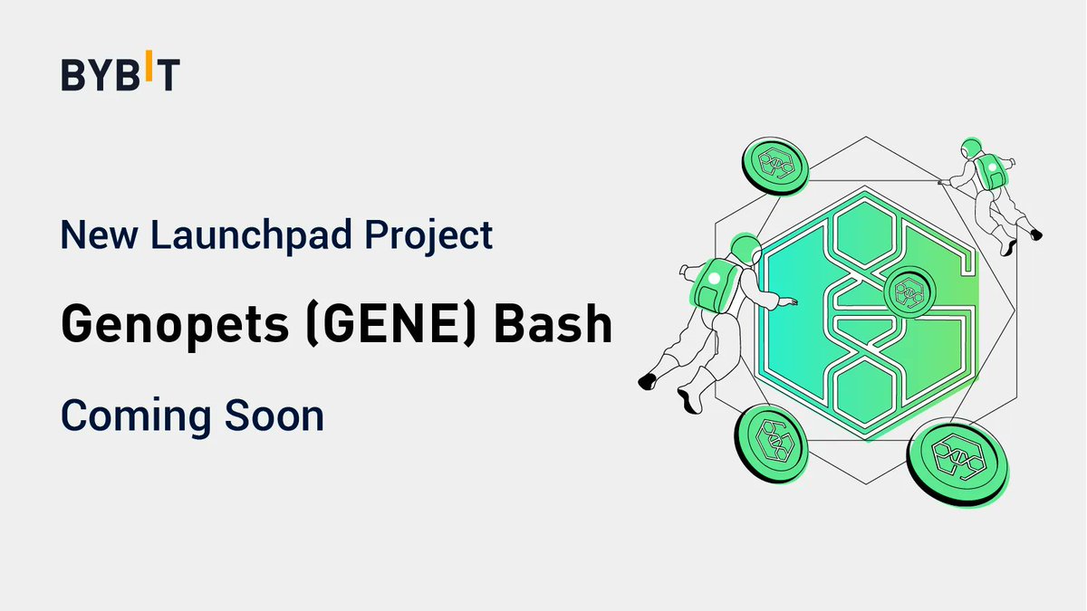 Bybit_Official's tweet photo. 🚨 New Launchpad Project Alert — Genopets ($GENE) Bash 🚀

We’re pleased to announce that our latest project for the Bybit Launchpad, @genopets ($GENE), will soon be arriving at your doorsteps. 😉

Find out more about it here: https://t.co/j63g4k0zi4 https://t.co/AYyjo9mbDm