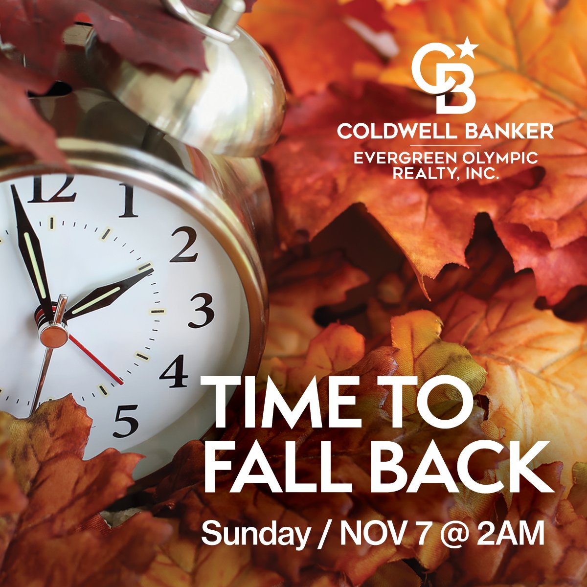 CBOlympia's tweet photo. Don't forget to set your clocks back tonight. Let's use that extra hour to help you find your dream home! Contact us today!
https://t.co/8P91PtHcmG https://t.co/SPeaTHCsxx