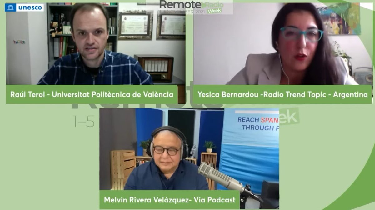 gzumeta's tweet image. ✅Ahora mismo la #RemoteRadioWeek de la @unesco @Radio_20 
▶️Tema: #Audio en todas partes
🎙️@MelvinRiveraV 
🎙️@YesicaBernardou 
🎙️Modera: @raulterol 
👉¿Cómo puedo seguirla? Clica aquí 👇
🔴gorkazumeta.com/2021/11/como-s…
