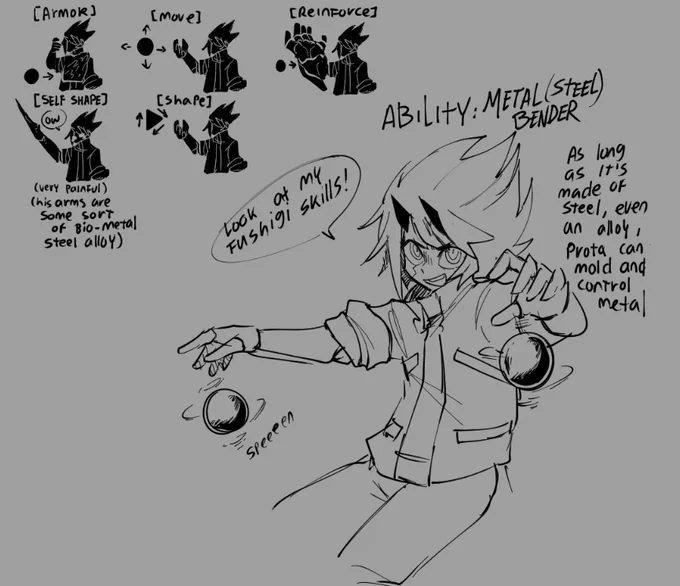 Reworked Prota's abilities
Now he controls metal! Before he could only shapeshift- Which i'll admit i have over used a lot. 