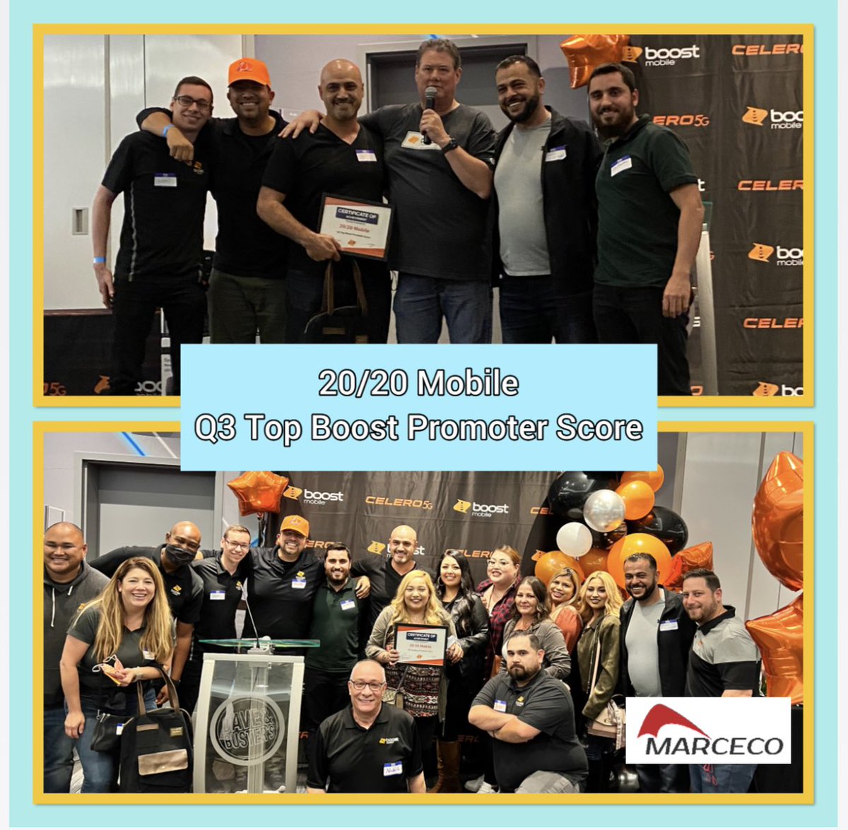 Mel_Marceco's tweet photo. @boostmobile, #Celero5 Launch &amp; Awards event! Congrats to @MarcecoNation’s winners!!  @2020MobileInc @boostinfinity #OxnardWireless- @MW_Marceco @MichelleFikesOK @Kim_Marceco @michelleNWI @marceco_rick @patrishhaaa https://t.co/WPF2FzRiA1