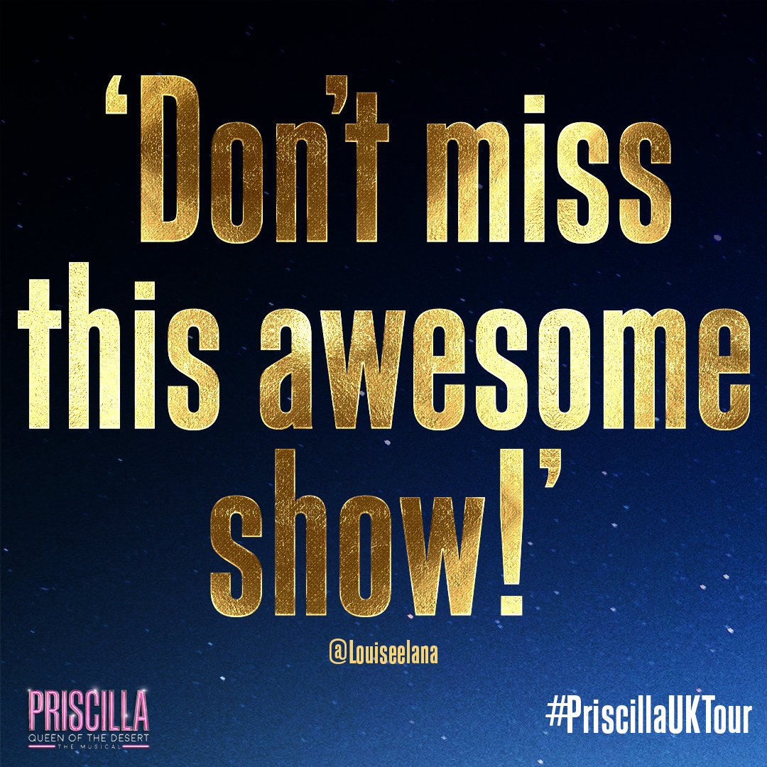 It's the last weekend of the #PriscillaUKTour😢

Who's coming to see our final performances <a href="/KingsandRoyal/">The King's Theatre & Theatre Royal</a> ?!🦘

If you haven't already booked this is your last chance to see 'this awesome show!'💖