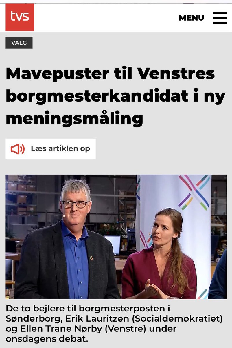 Jesper_Pet's tweet photo. Jeg er ganske vist aldeles forudindtaget. Men er ikke overrasket her - den store opbakning til Erik Lauritzen i meningsmålingen fra Sønderborg Kommune er ganske fortjent. Jeg tror, det gode lederskab, brede samarbejde og den flotte udvikling i kommunen giver genvalg. #dkpol https://t.co/WufiDIEY4Z