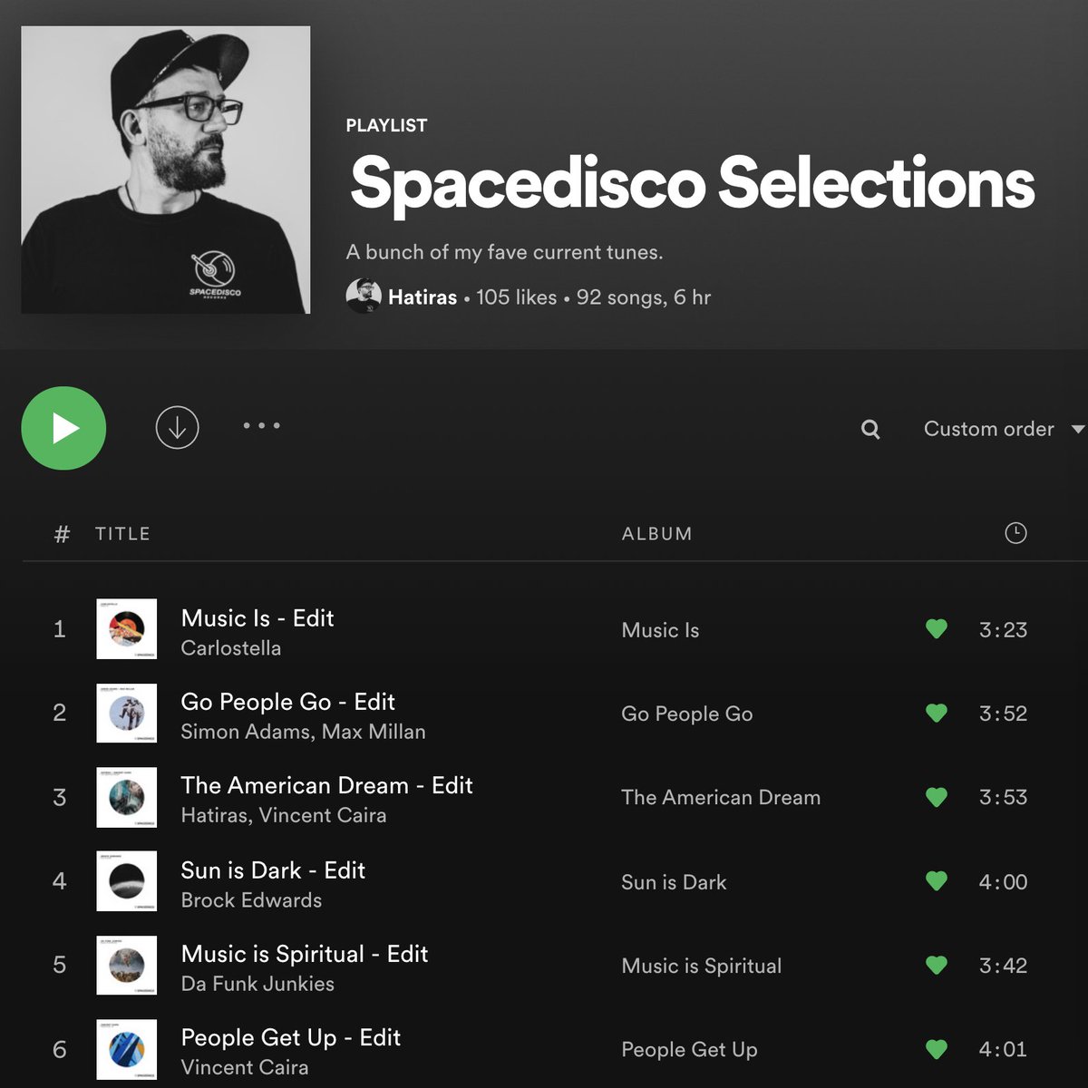 I updated my <a href="/spacediscorecs/">Spacedisco Records</a> selections playlist at <a href="/Spotify/">Spotify</a> with new music from <a href="/SimonAdamsdj/">Simon ADAMS</a> <a href="/CarlostellaDj/">Carlostella</a> <a href="/BrockEdwardsYYZ/">Brock Edwards</a> <a href="/vincent_caira/">vincent caira</a> <a href="/DaFunkJunkies/">nick/darren mears</a> ++ FOLLOW / stream / share here... tinyurl.com/3d27wyf