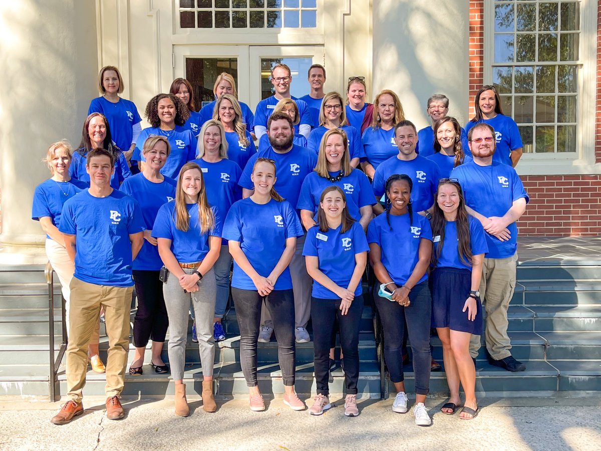 presbycollege's tweet photo. #FlashbackFriday: Wishing we could experience our Inaugural Celebration week all over again! A huge thank you to all of our PC faculty and staff who helped make that week possible! 👏 💙 🎉  #GoBlueHose #BluePrideFriday #PCInaugurationWeek https://t.co/9iTX0FbDRi