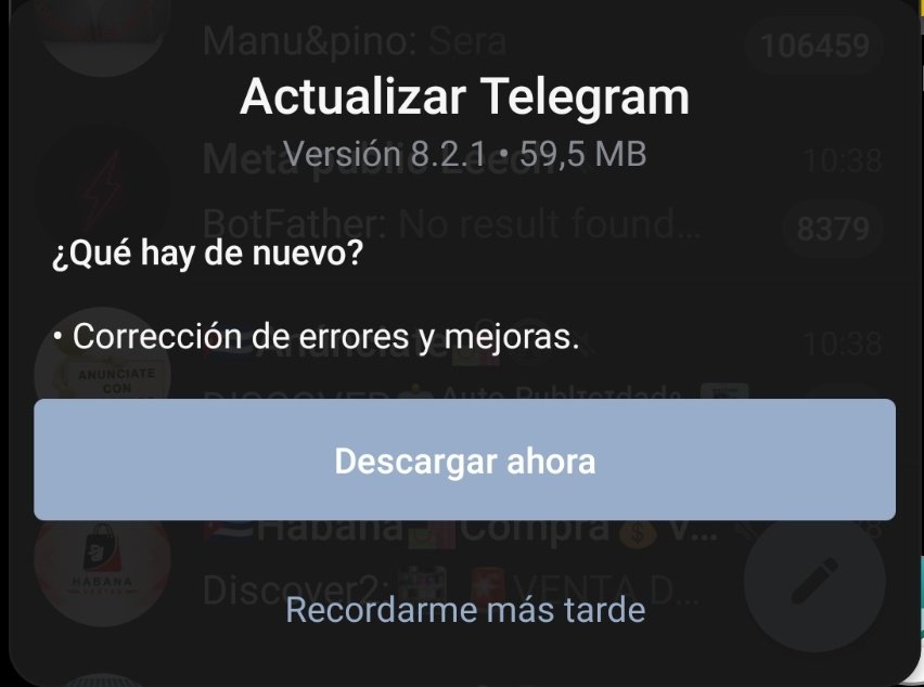 CuGrand's tweet photo. Nueva versión de @telegram... Fino señores‼️
#FixedBugs #MTProto #RedesSociales https://t.co/FXGncxL1vY