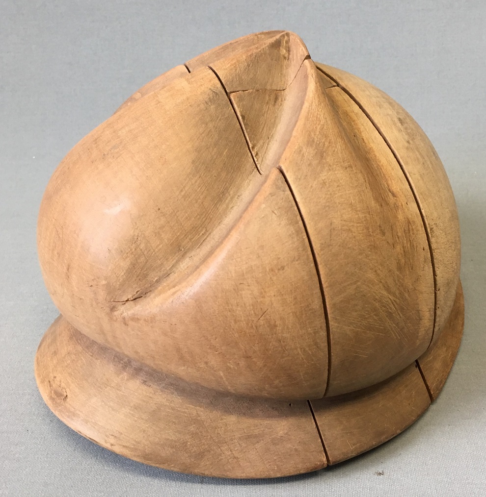 emma_museums's tweet photo. #Museum30 day 5. Look at this pretty 5⃣-piece hat block (it looks like an iced gem!). So called 'puzzle blocks' disassemble for removal from inside the blocked felt so the shape isn't disturbed. Hat tools, blocks & machines are drool-worthy. #millnery #hatblock #hatting #hatworks https://t.co/331Ozexvvt