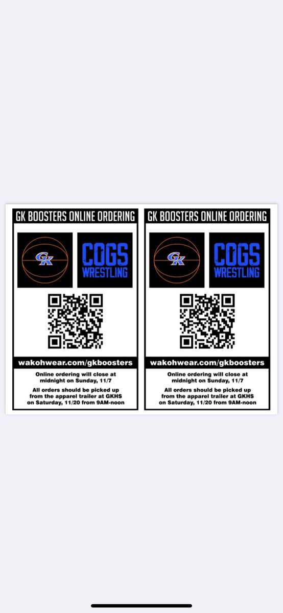 Here is a QR code link to clothing for the upcoming winter sports season. #GKCogs