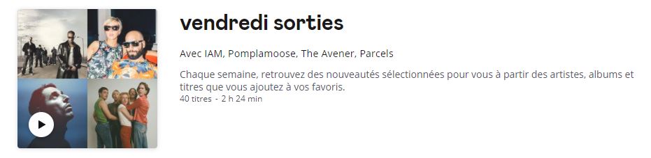 Le stagiaire <a href="/DeezerFR/">Deezer France</a> en charge de la #Playlist hebdo "Vendredi sorties" aurait-il oublié de remplacer celle de la semaine dernière? ;-)