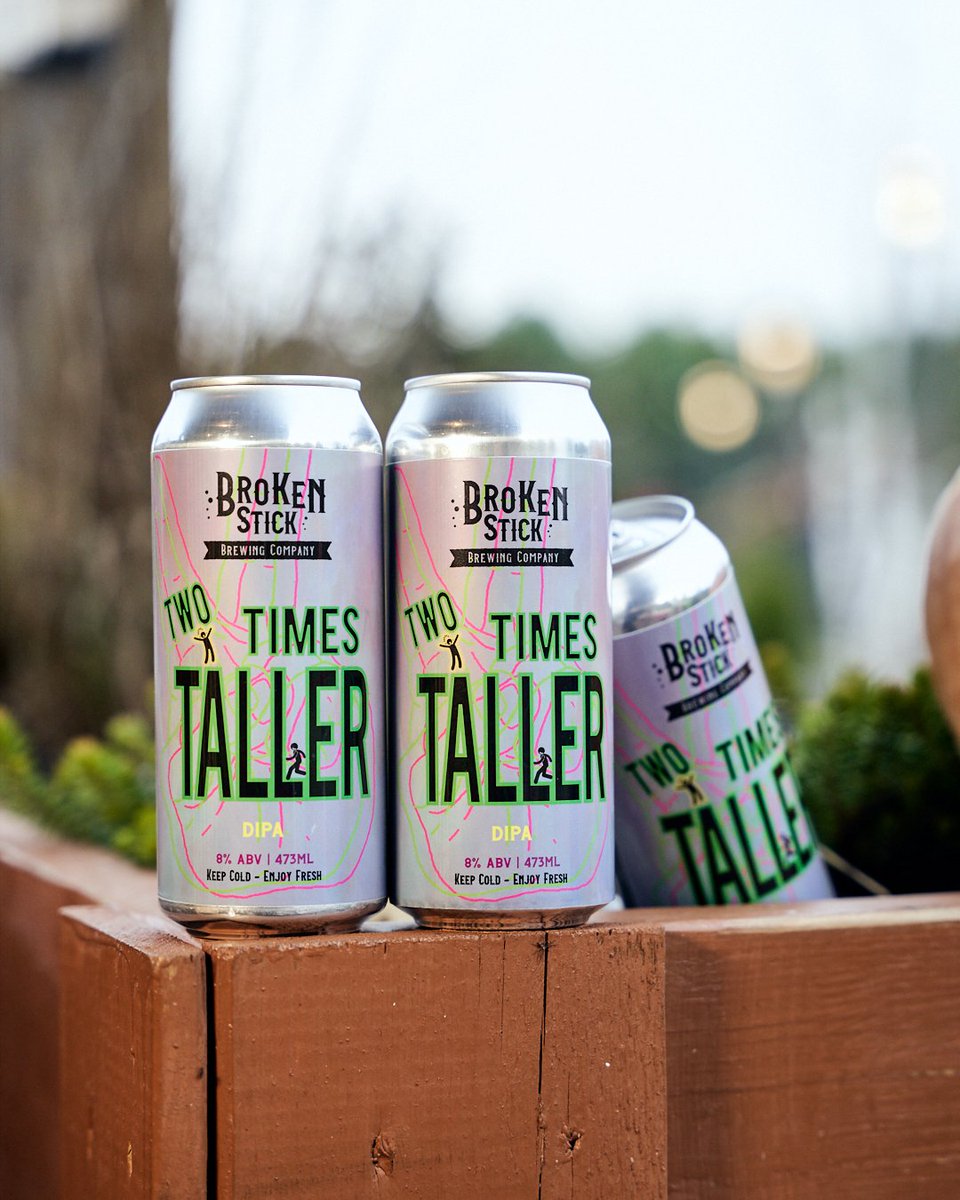 *RECENT RELEASE: TWO TIMES TALLER IS BACK*

Two Times Taller - American Double IPA
8% alc/vol - IBU: 81

Keep Cold - Enjoy Fresh
Garder Froid - Déguster Frais

#brewerylife #craftbrewery #microbrewery #brewerytour #localbrewery #supportyourlocalbrewery #brokenstickbrewingcompany