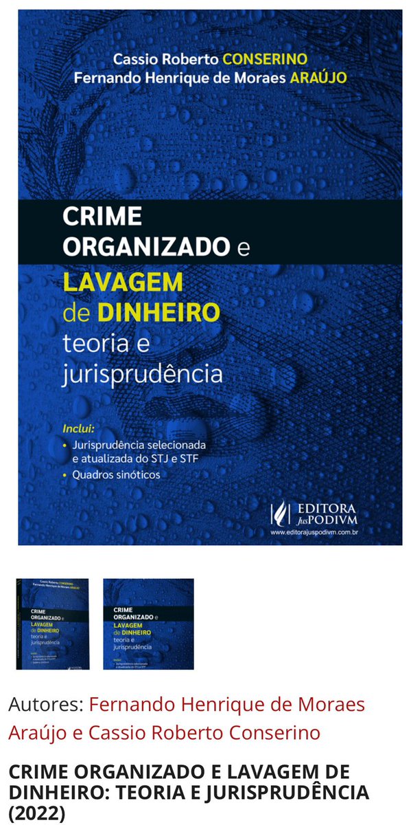 Segue nosso novo livro de Crime Organizado e Lavagem de Dinheiro com a atualizações legislativas. Esperamos que gostem e que seja útil.