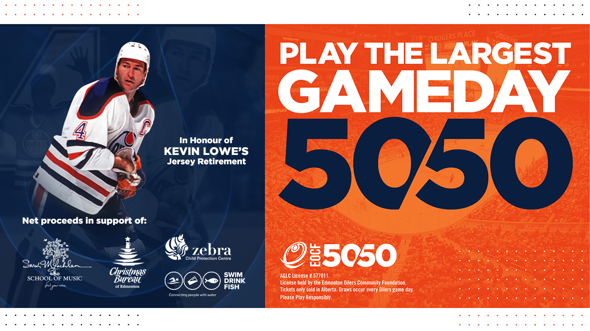 Oil_Foundation's tweet image. Heads up, #Oilers fans! 👇

In addition to today's main 50/50 prize, we have a signed Kevin Lowe jersey &amp;amp; replica retirement banner up for grabs for one lucky early bird who purchases their tickets by 9pm!

🎟 EdmontonOilers.com/5050